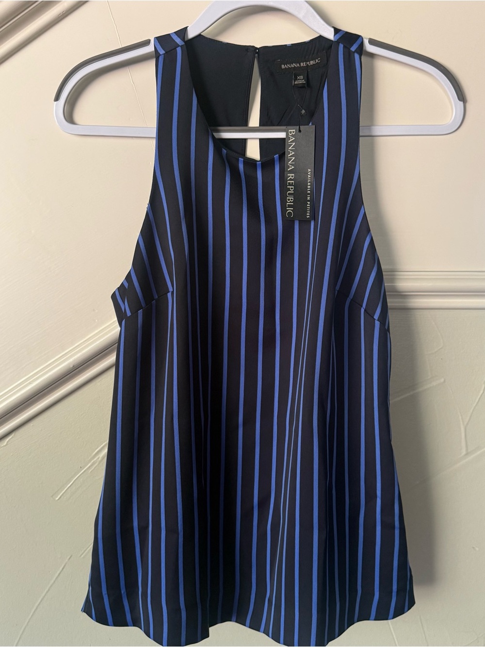 NWT Banana Republic Navy with Bright Blue Vertical Stripe Tank- XS